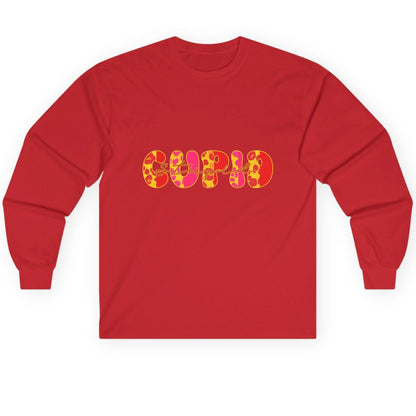 Stupid Cupid anti-Valentine's Day Long Sleeve Tee Red product mockup