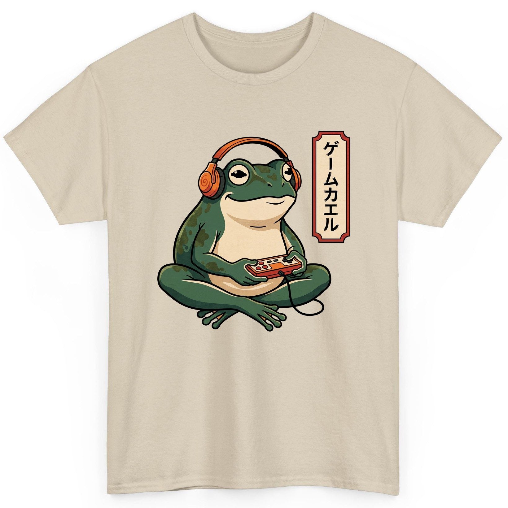 ゲームカエル gamer frog T-Shirt Sand product mockup