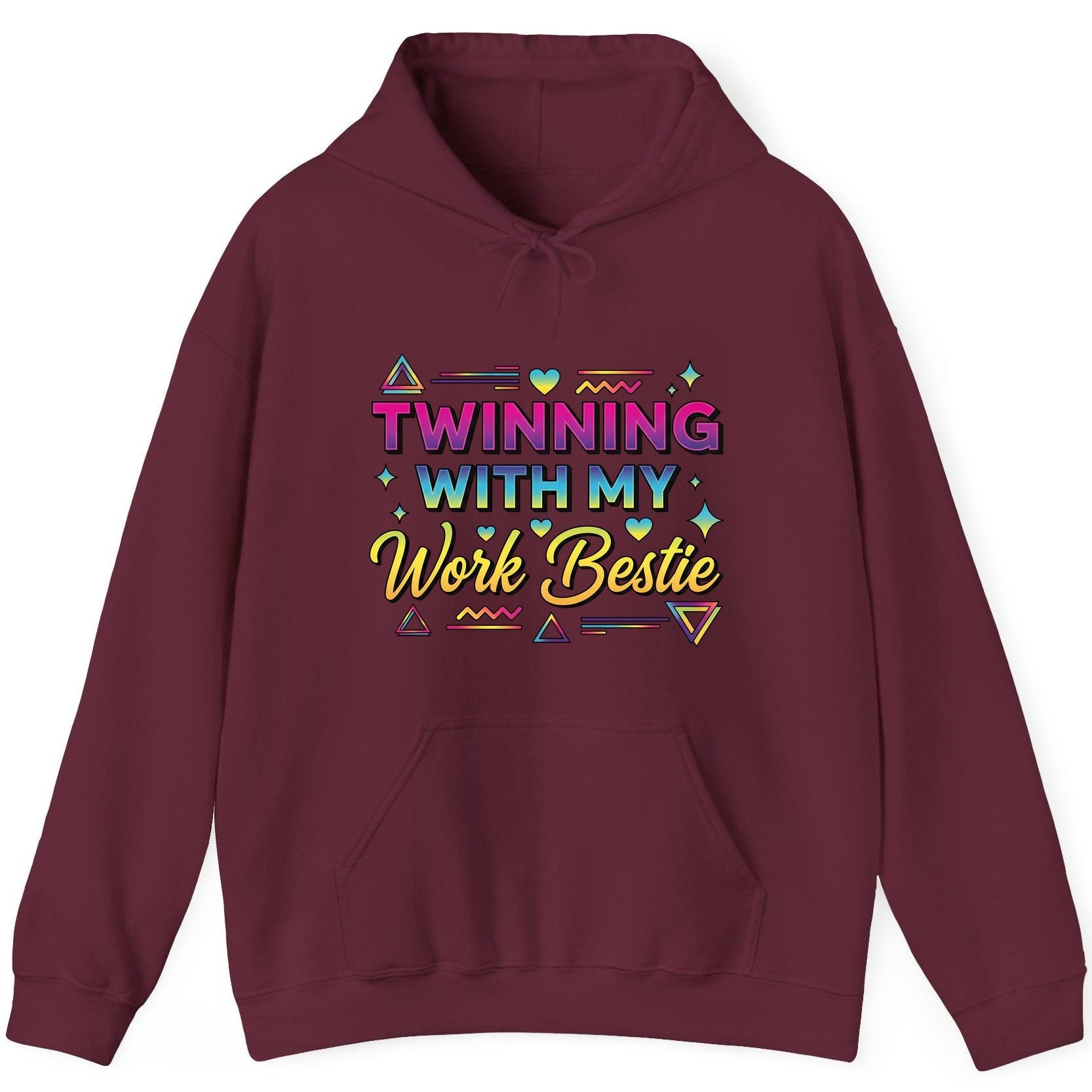 Twinning with My Work Bestie work bestie Hoodie Maroon product mockup