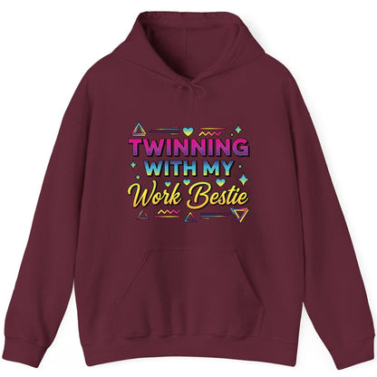 Twinning with My Work Bestie work bestie Hoodie Maroon product mockup