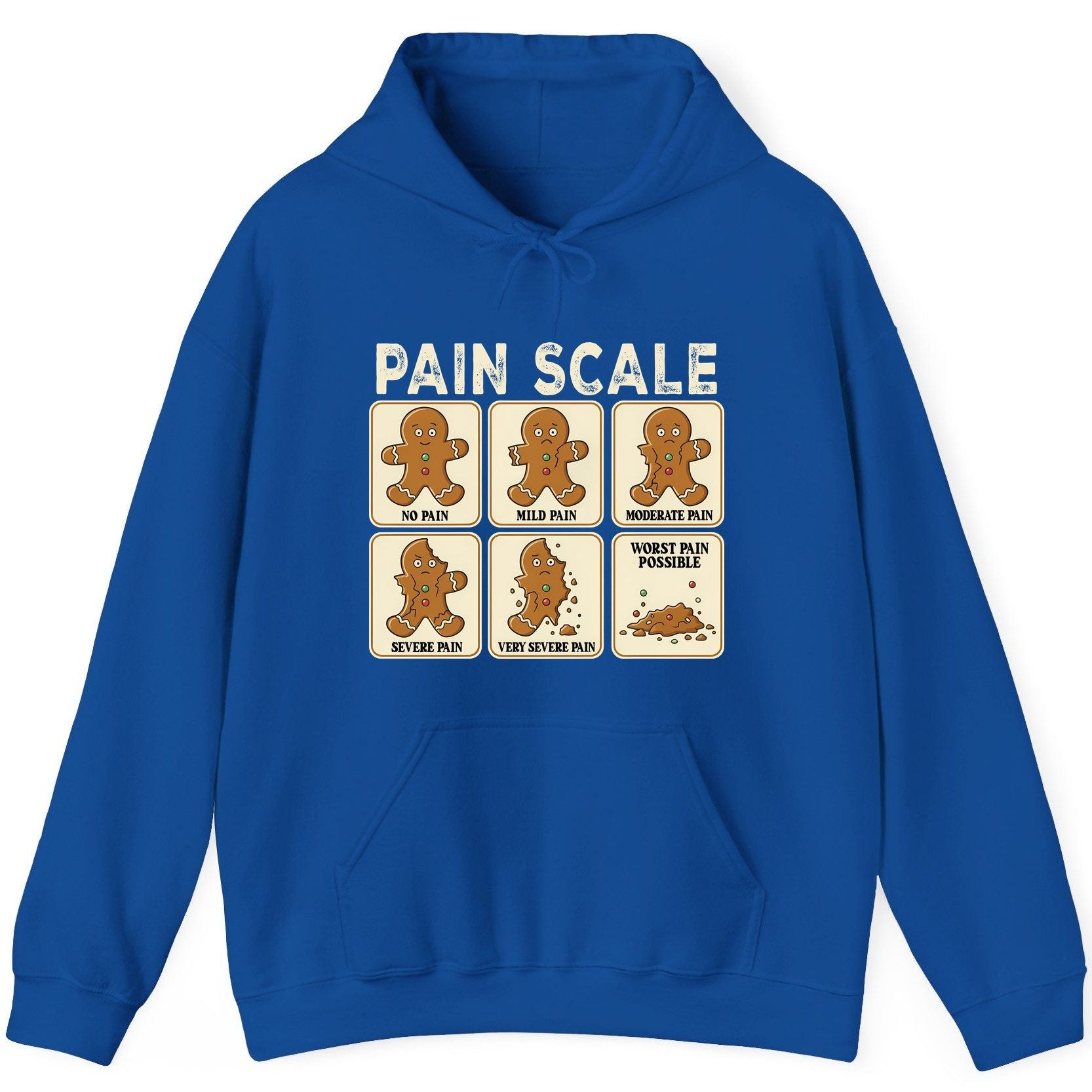 Pain Scale gingerbread man pain scale Hoodie Royal product mockup