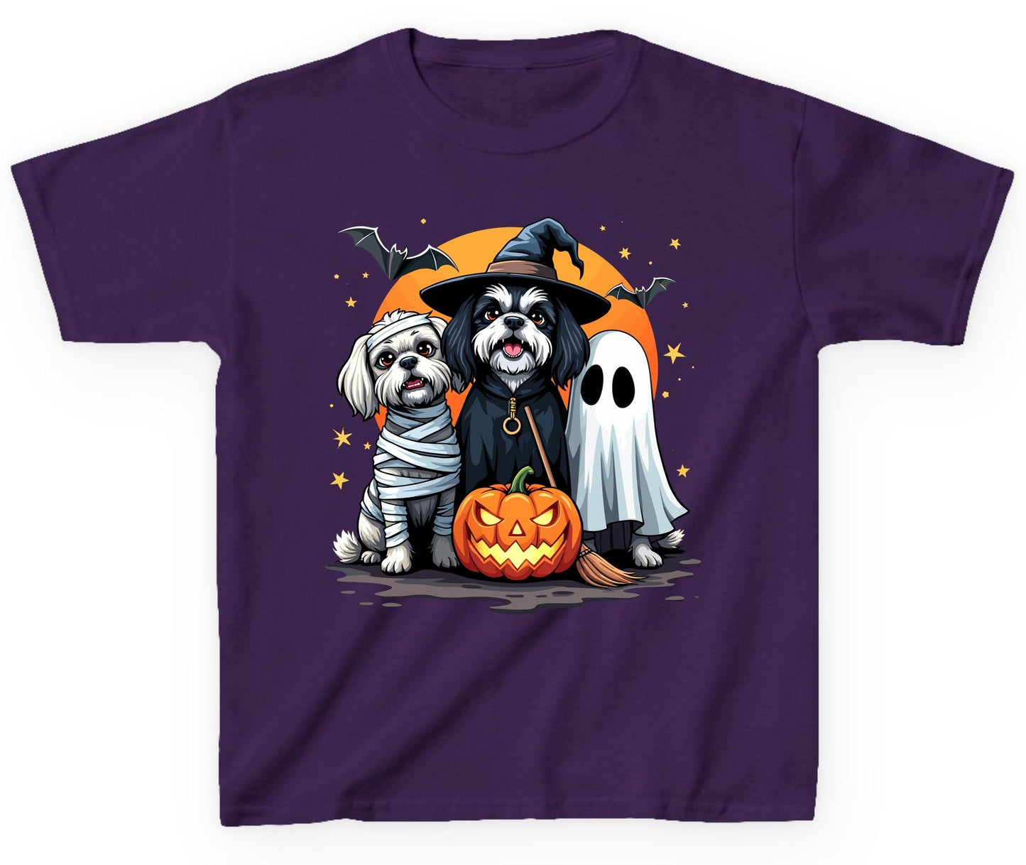 Halloween Dogs Costumes Halloween dogs Youth T-Shirt Purple product mockup