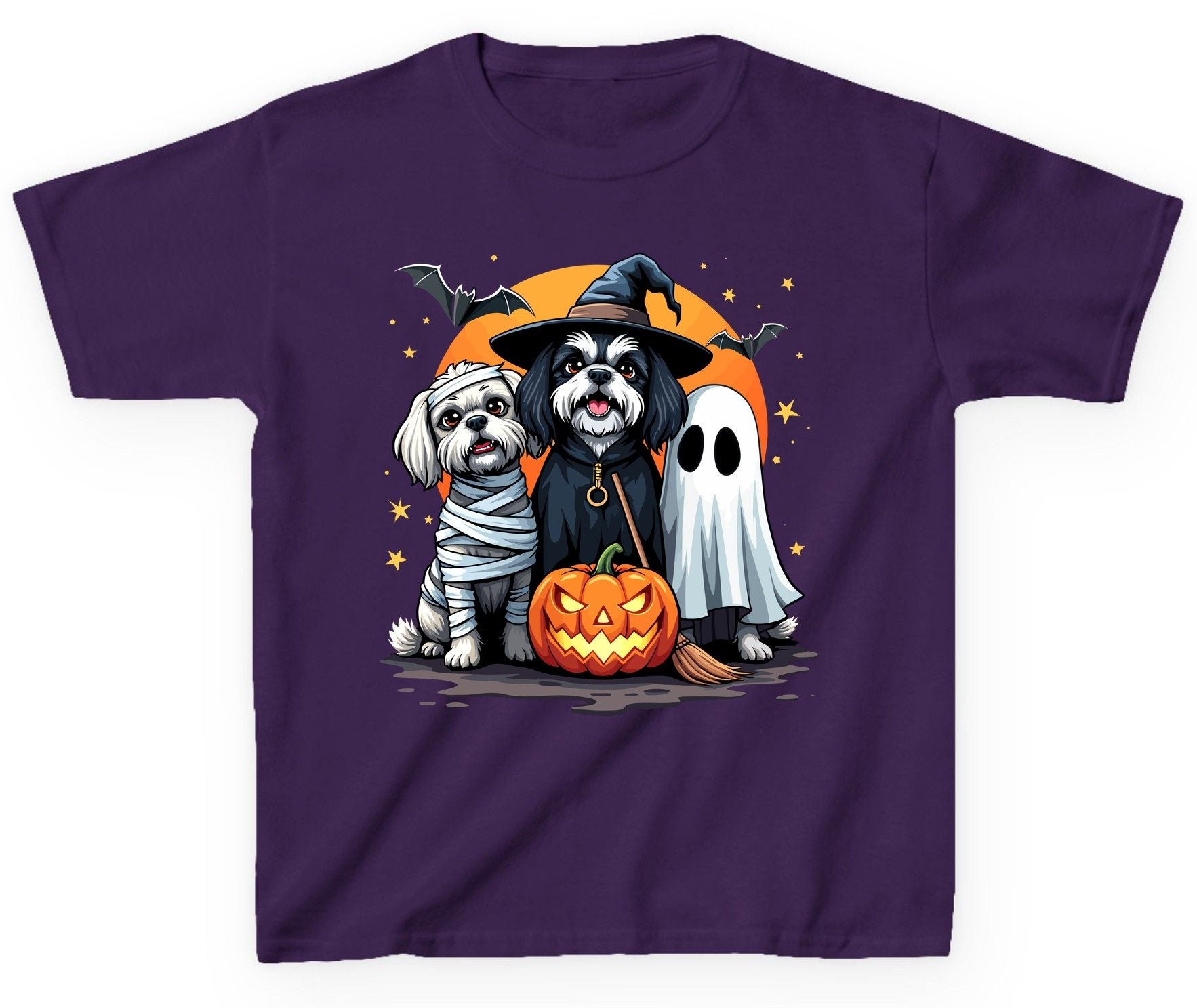 Halloween Dogs Costumes Halloween dogs Youth T-Shirt Purple product mockup