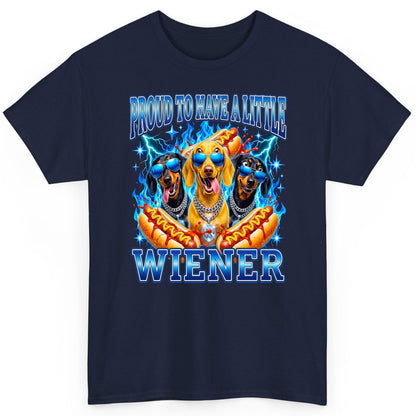 Proud to Have a Little Wiener dachshund dogs T-Shirt Navy product mockup