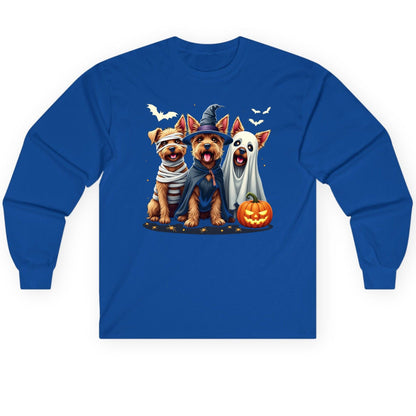 Cute Dogs Halloween Costumes dogs in Halloween costumes Long Sleeve Tee Royal product mockup