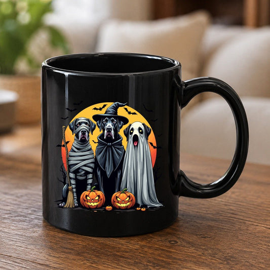 Halloween Dogs in Costumes Halloween dogs Black Mug Black product mockup