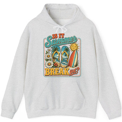 Is It Summer Break Yet Retro Vacation Hoodie - product mockup - Ash
