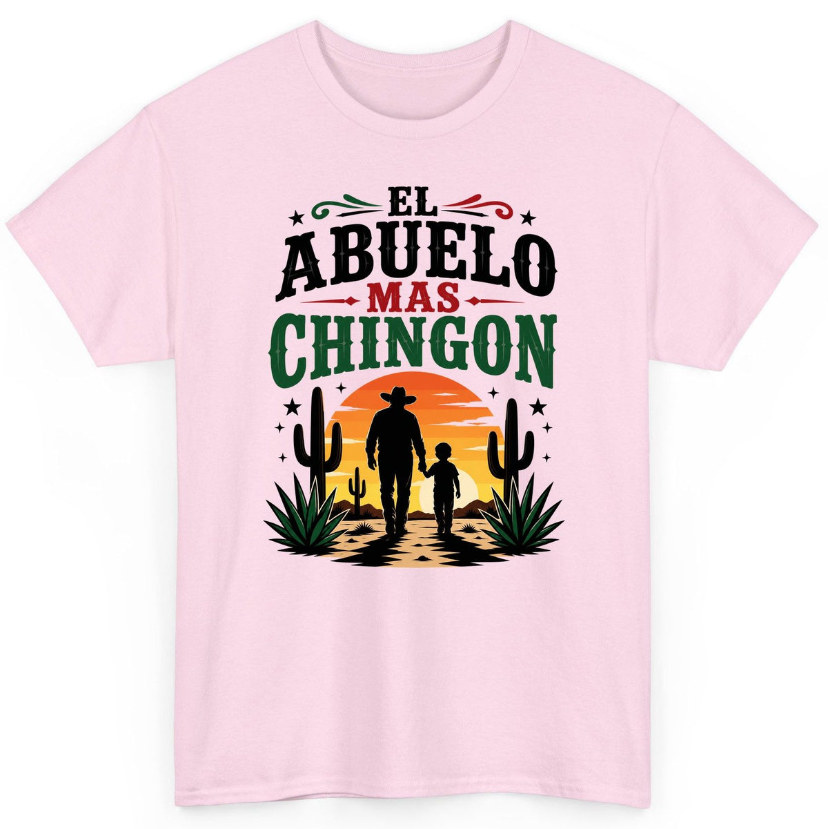 El Abuelo Mas Chingon grandfather and grandson T-Shirt Light Pink product mockup