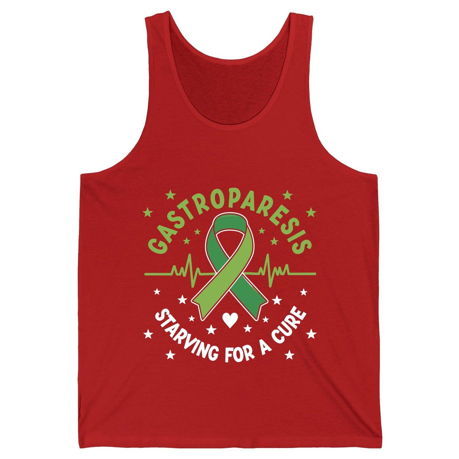 Gastroparesis Starving for a Cure gastroparesis awareness Tank Top Red product mockup