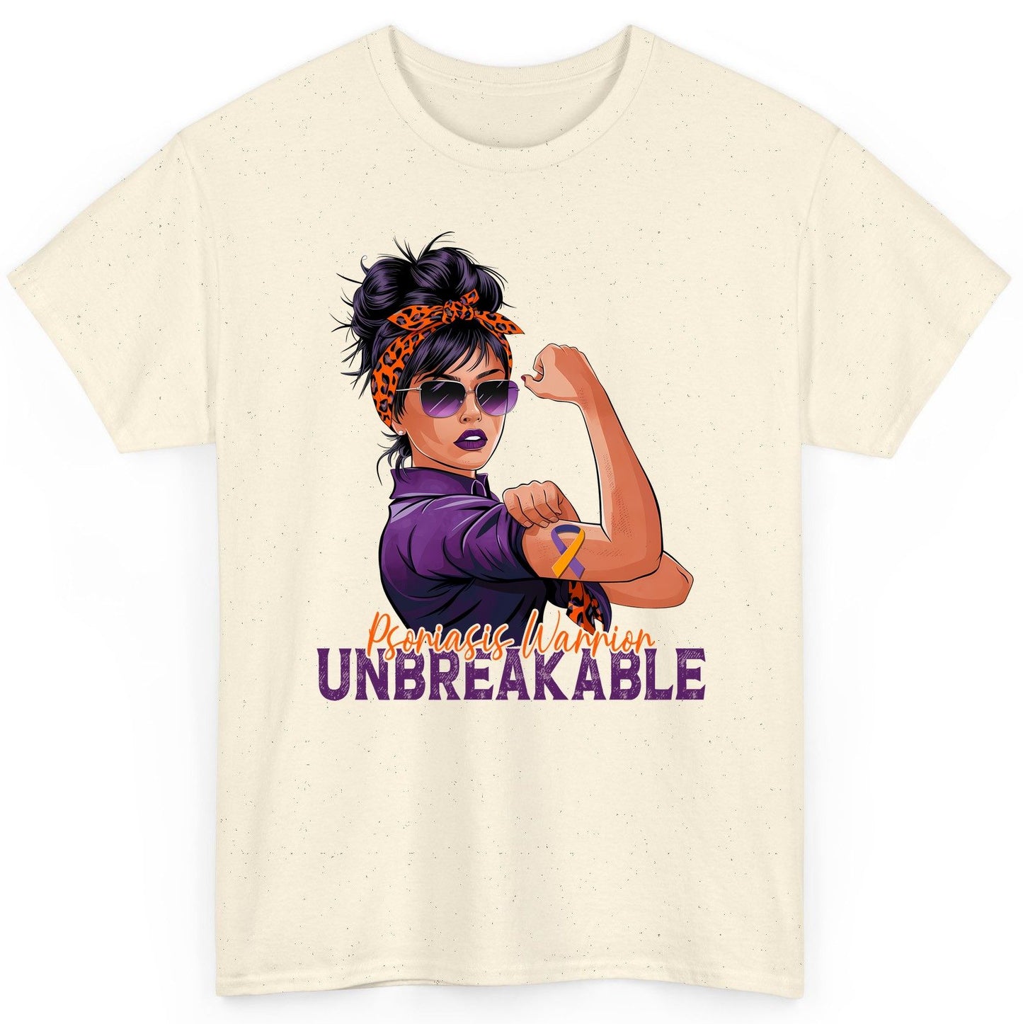 Psoriasis Warrior Unbreakable psoriasis awareness T-Shirt Natural product mockup