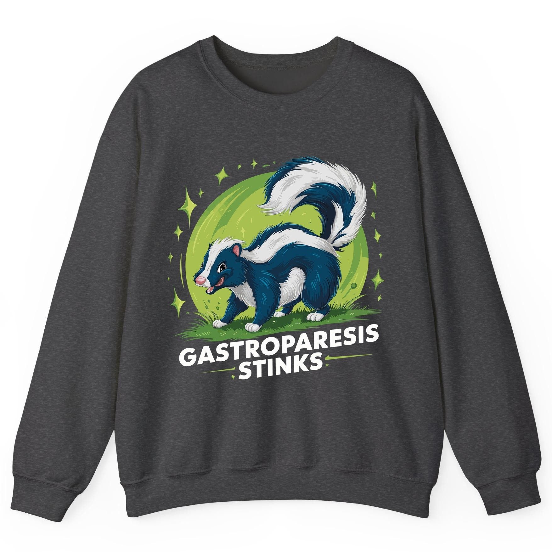 Gastroparesis Stinks gastroparesis awareness Sweatshirt Dark Heather product mockup