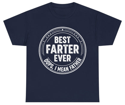 Best Farter Ever Oops, I Mean Father fatherhood Youth T-Shirt Navy product mockup