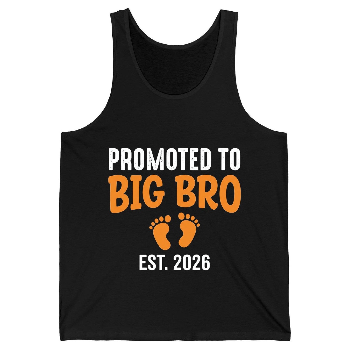 Promoted TO BIG BRO EST 2026 Pregnancy Announcement Tank Top - product mockup - Black
