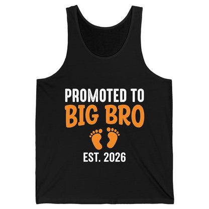 Promoted TO BIG BRO EST 2026 Pregnancy Announcement Tank Top - product mockup - Black