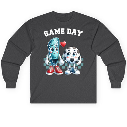 Game Day soccer Long Sleeve Tee Dark Heather product mockup