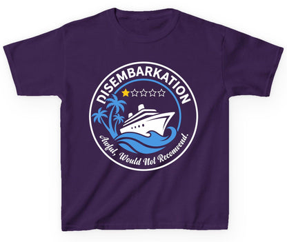 Disembarkation Awful, Would Not Recommend cruising Youth T-Shirt Purple product mockup