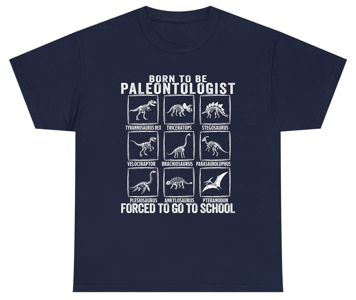 Born to Be Paleontologist Forced to Go to School paleontology Youth T-Shirt Navy product mockup
