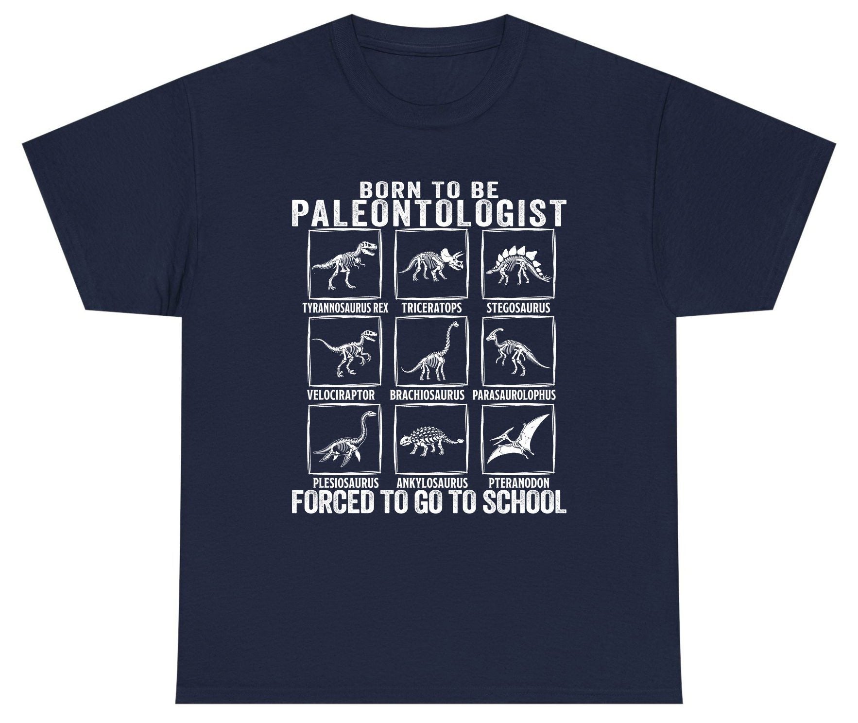 Born to Be Paleontologist Forced to Go to School paleontology Youth T-Shirt Navy product mockup