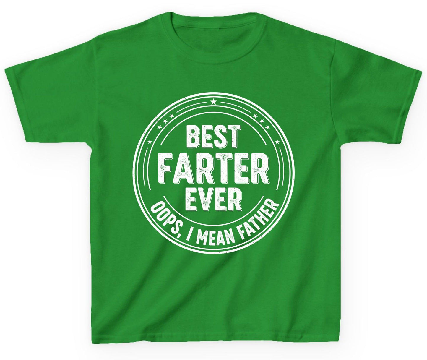 Best Farter Ever Oops, I Mean Father fatherhood Youth T-Shirt Irish Green product mockup