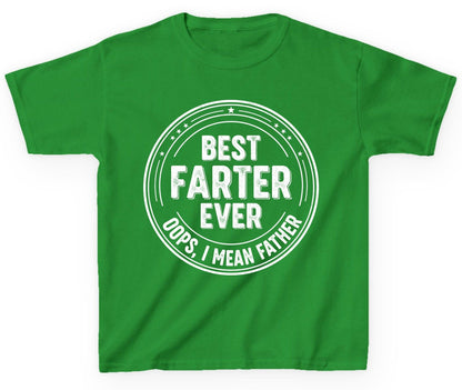 Best Farter Ever Oops, I Mean Father fatherhood Youth T-Shirt Irish Green product mockup