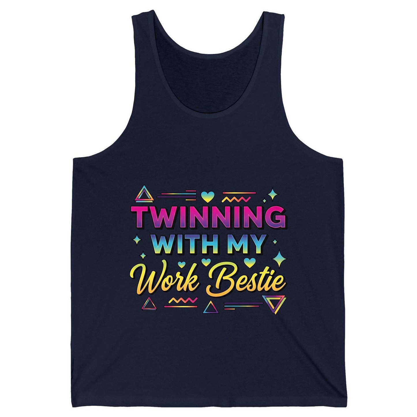 Twinning with My Work Bestie work bestie Tank Top Navy product mockup