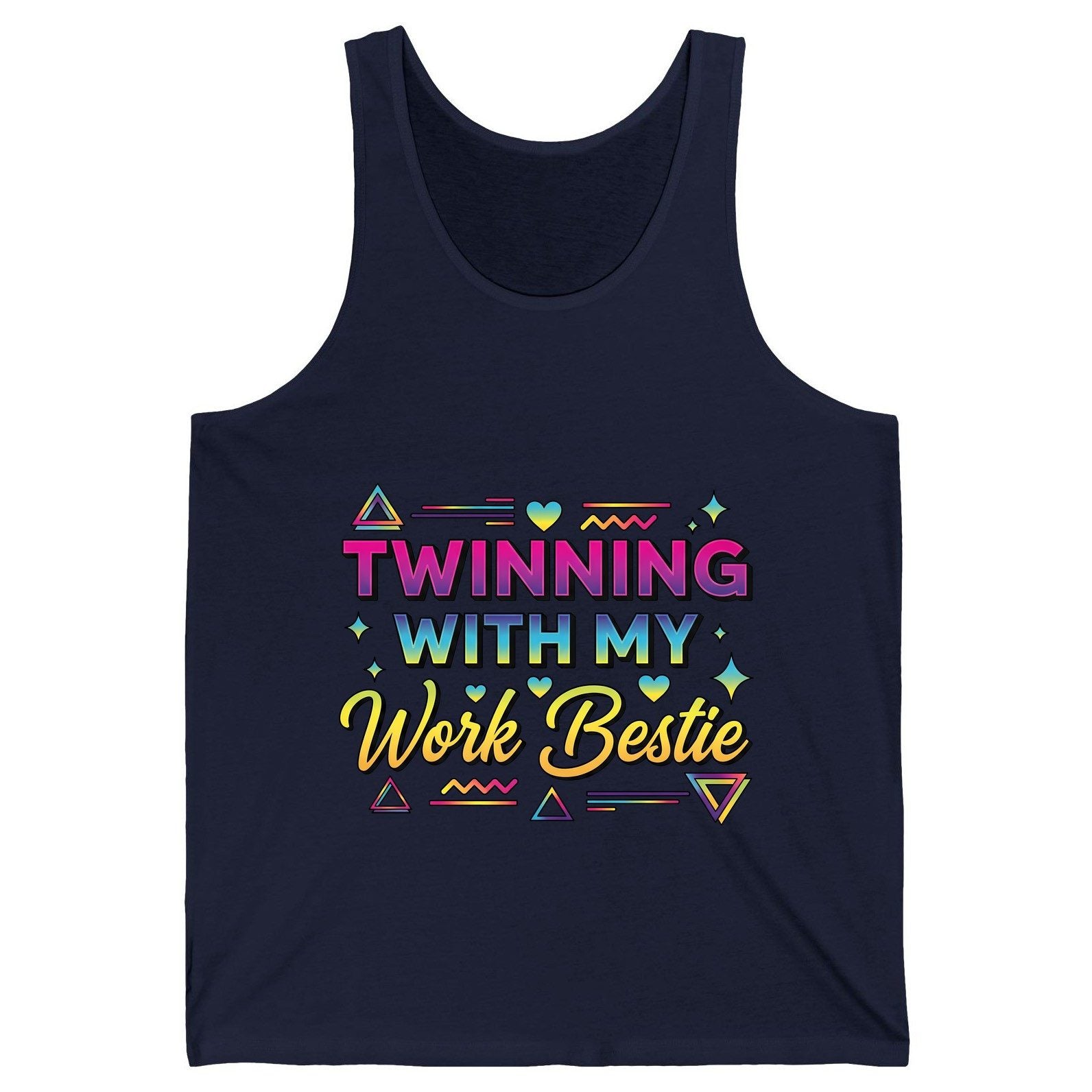 Twinning with My Work Bestie work bestie Tank Top Navy product mockup