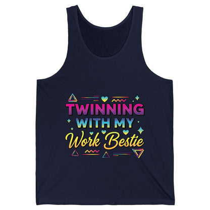 Twinning with My Work Bestie work bestie Tank Top Navy product mockup