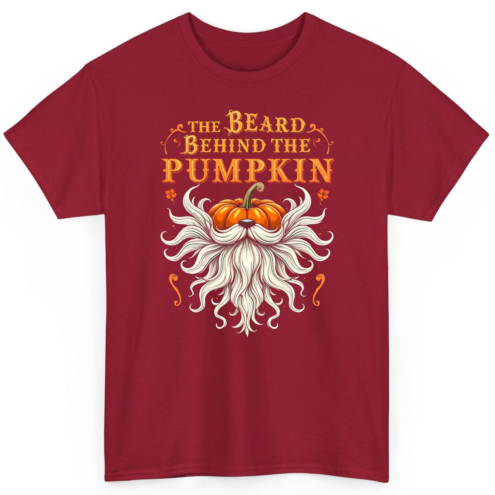 The Beard Behind the Pumpkin bearded dad T-Shirt Cardinal Red product mockup