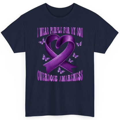 I Wear Purple for My Son Overdose Awareness overdose awareness T-Shirt Navy product mockup