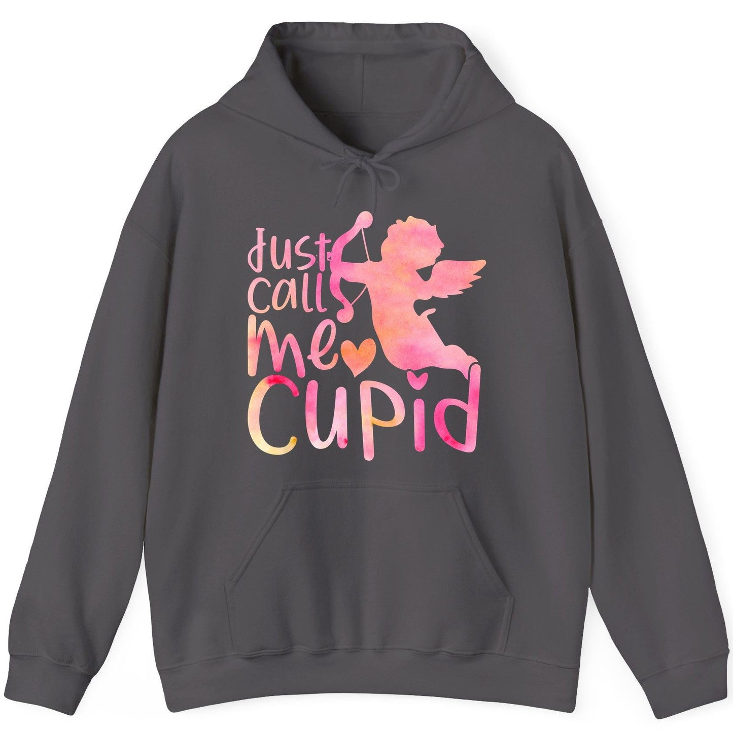Just Call Me Cupid cupid Hoodie Charcoal product mockup