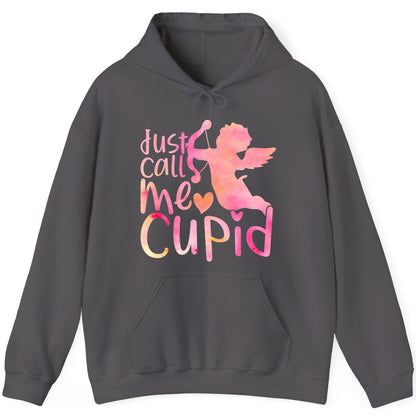 Just Call Me Cupid cupid Hoodie Charcoal product mockup