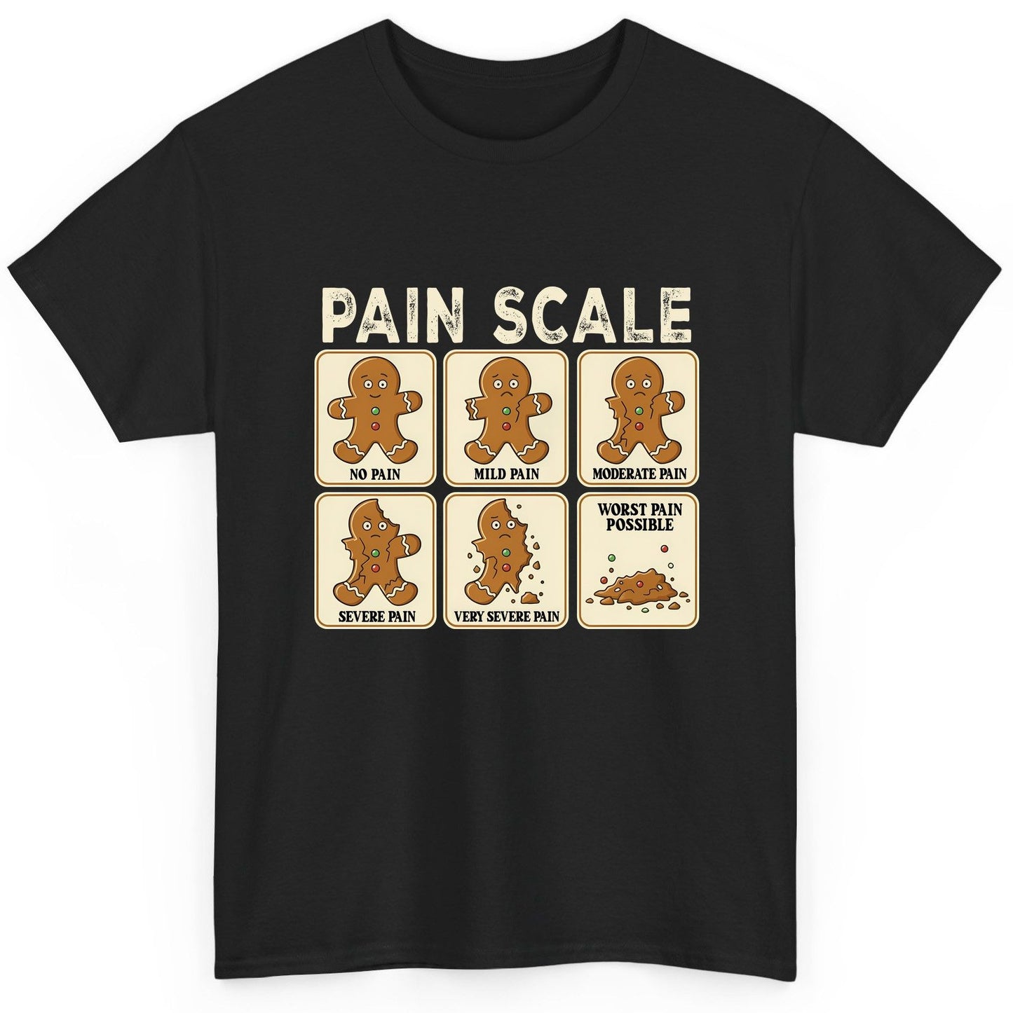 Pain Scale gingerbread man pain scale T-Shirt Black product mockup