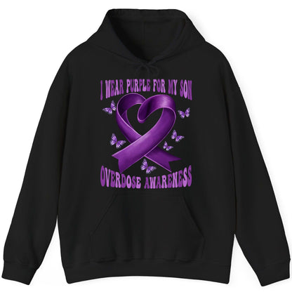 I Wear Purple for My Son Overdose Awareness overdose awareness Hoodie Black product mockup