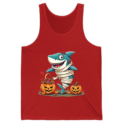 Mummy Shark Halloween shark Tank Top Red product mockup