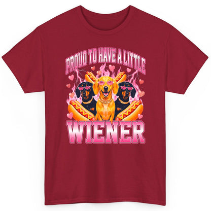 Proud to Have a Little Wiener dachshund T-Shirt Cardinal Red product mockup