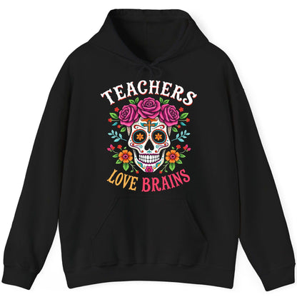 Teachers Love Brains teacher Hoodie Black product mockup