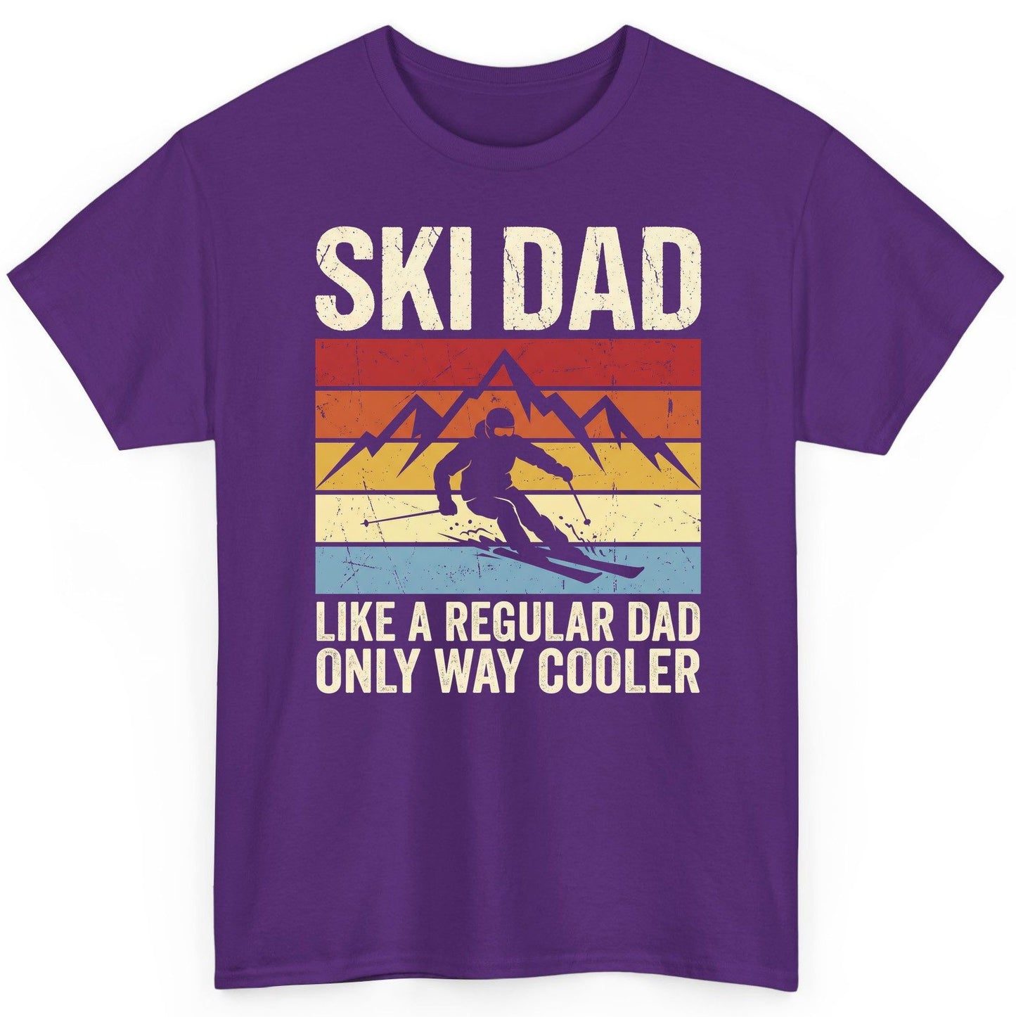 Ski Dad Like a Regular Dad Only Way Cooler skiing T-Shirt Purple product mockup