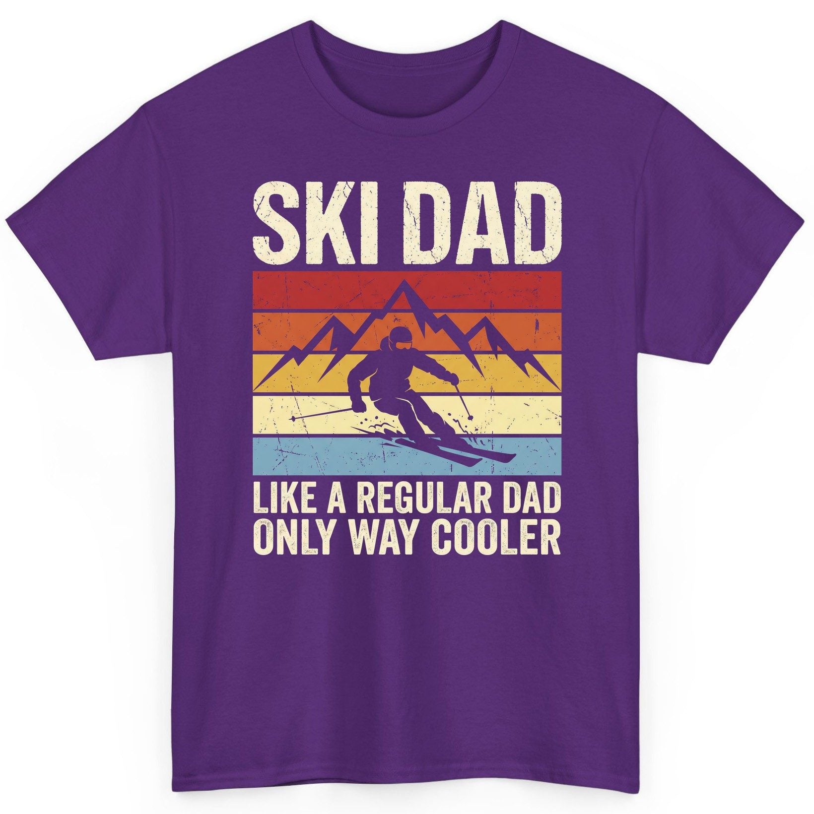 Ski Dad Like a Regular Dad Only Way Cooler skiing T-Shirt Purple product mockup