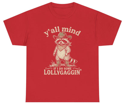 Y'all Mind IF I DO SOME Lollygagging' Youth T-Shirt - product mockup - Red