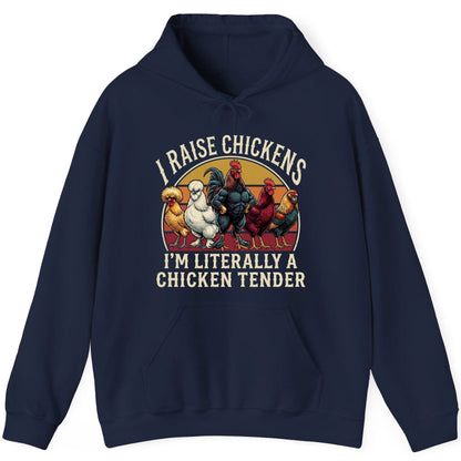 I Raise Chickens I'm Literally a Chicken Tender chickens Hoodie Navy product mockup