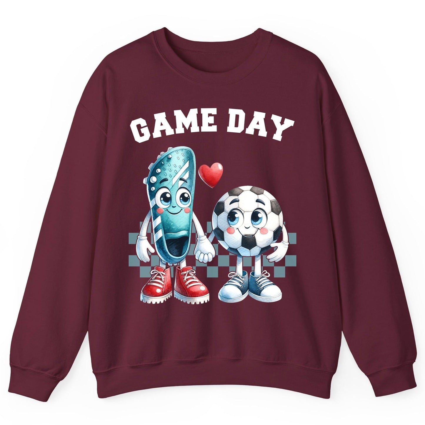 Game Day soccer Sweatshirt Maroon product mockup