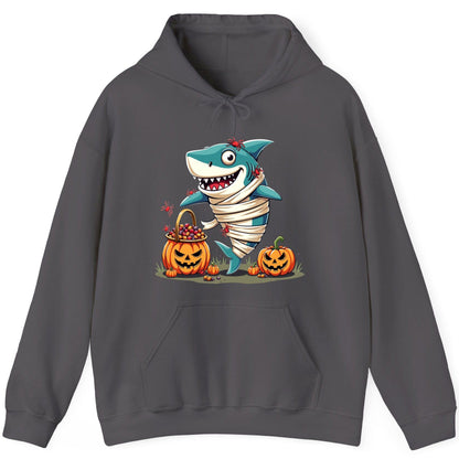 Mummy Shark Halloween shark Hoodie Charcoal product mockup