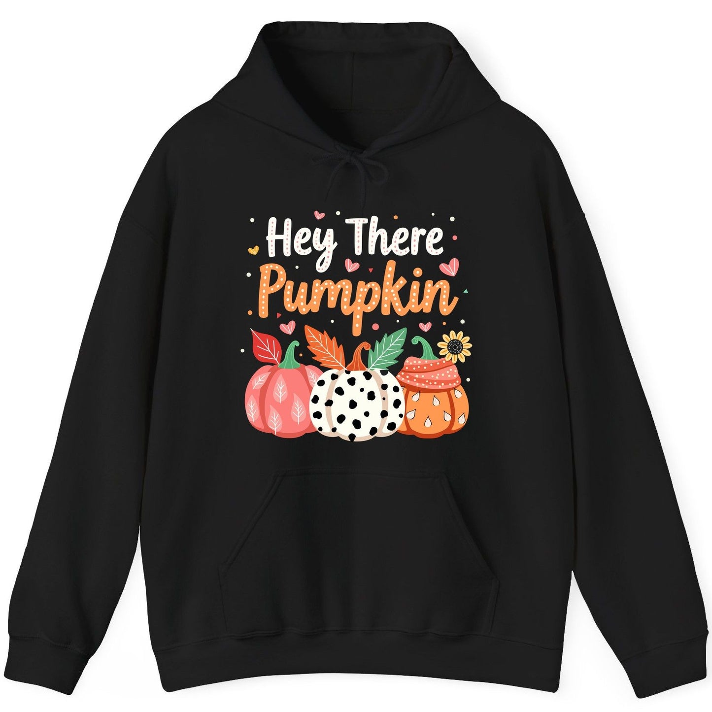 Hey There Pumpkin fall pumpkins Hoodie Black product mockup