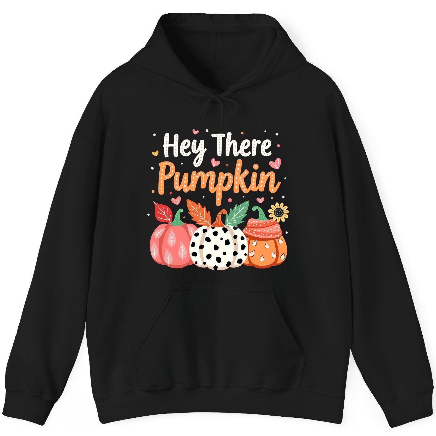 Hey There Pumpkin fall pumpkins Hoodie Black product mockup