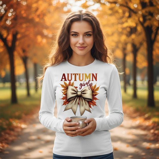 Autumn Girly autumn Long Sleeve Tee White lifestyle mockup