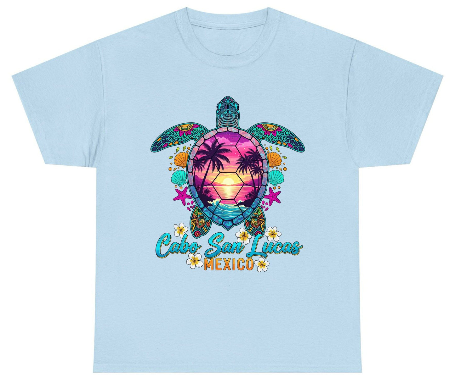 Cabo San Lucas Mexico sea turtle Youth T-Shirt Light Blue product mockup
