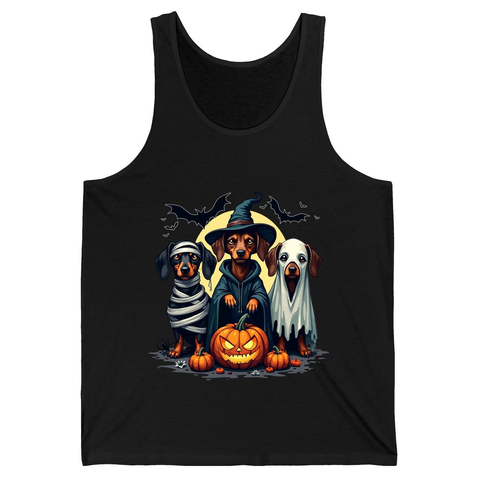 Dachshund Halloween Costumes dachshunds Tank Top Black product mockup