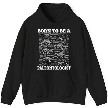 Born to Be a Paleontologist dinosaur skeletons Hoodie Black product mockup