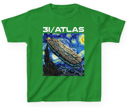 31 Atlas van gogh sci-fi mashup Youth T-Shirt Irish Green product mockup