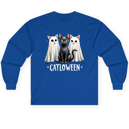 Catloween Halloween cats Long Sleeve Tee Royal product mockup